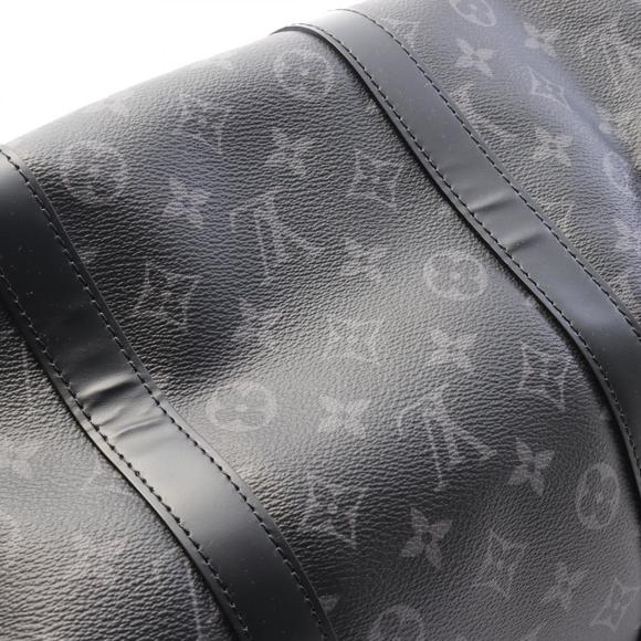 LOUIS VUITTON Keepall Bandouliere Boston Bag Leather Eclipse Black - Picture 5 of 7